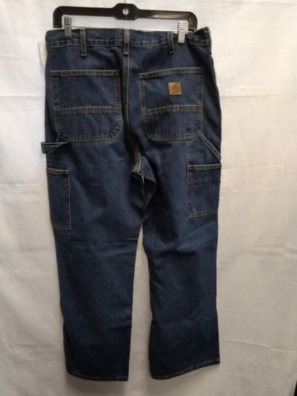 Carhartt Indigo Blue Denim Carpenter Pants with Utility Pockets